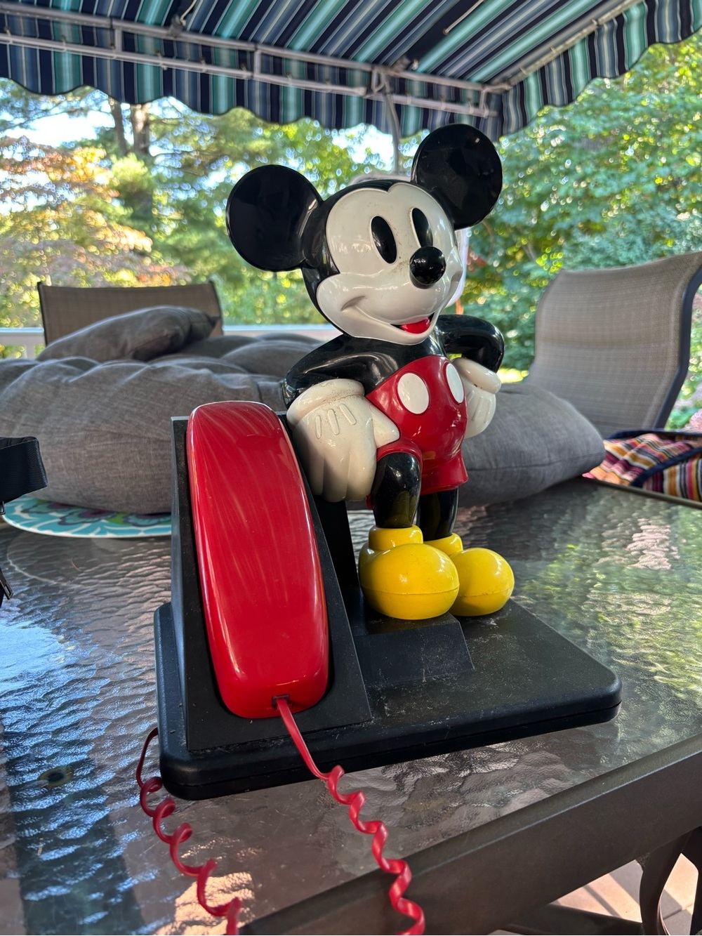 Vintage Mickey Mouse Red & Yellow Novelty Phone - Collectible Home Accent